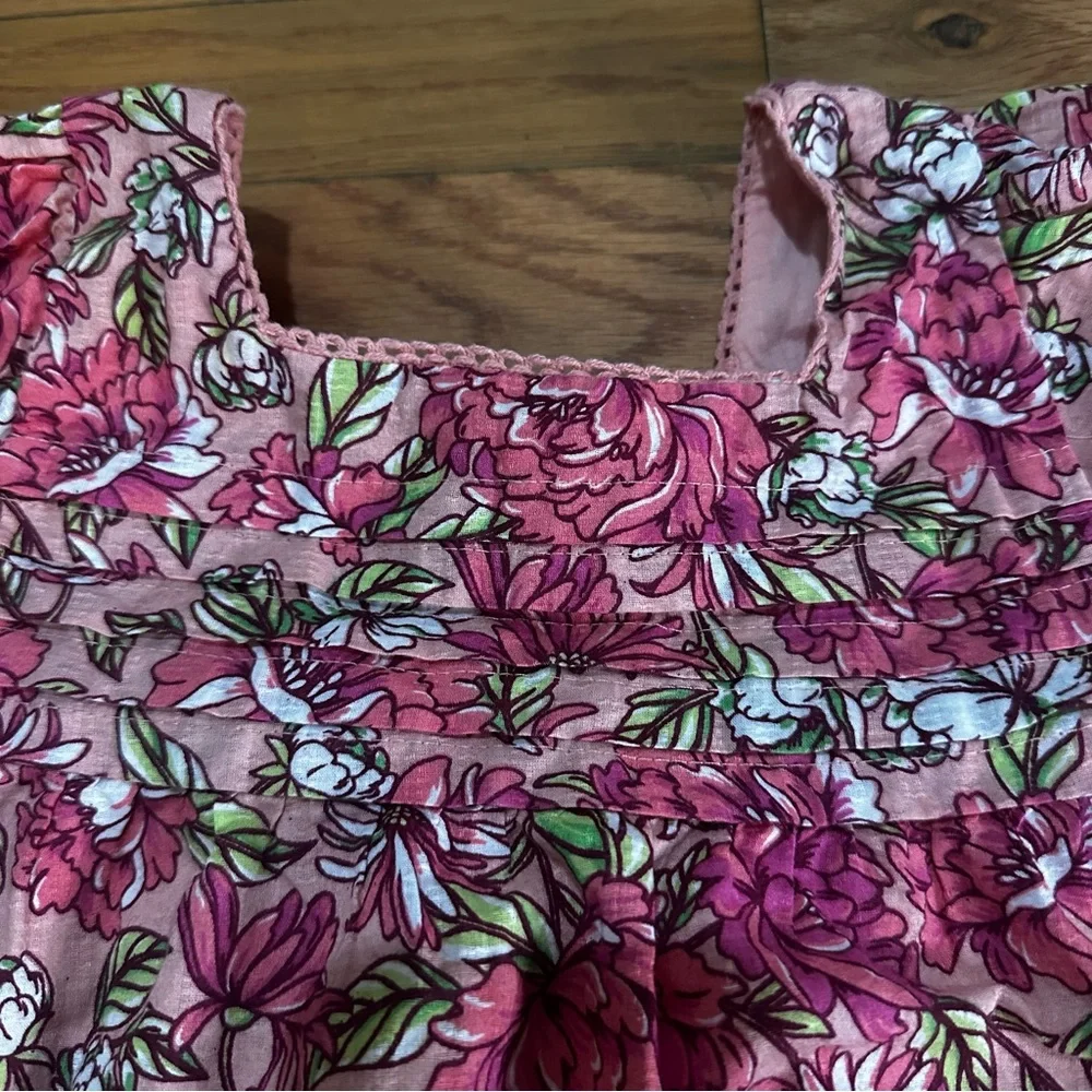 Tommy Bahamas Toddler Girl Floral Lined Pink Short Sleeve‎ Swing Top 4T